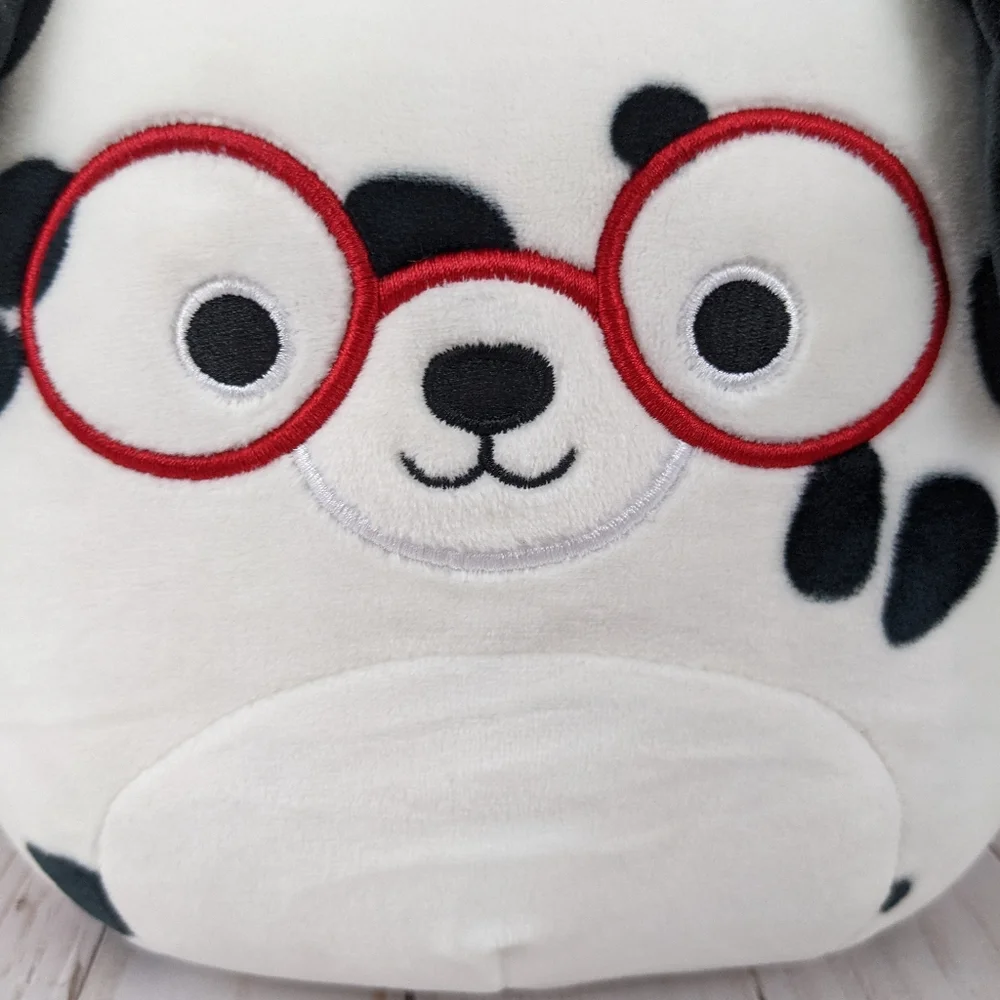 Kellytoy Squishmallows Dustin the Dalmatian Red Glasses New 8" - Picture 2 of 9